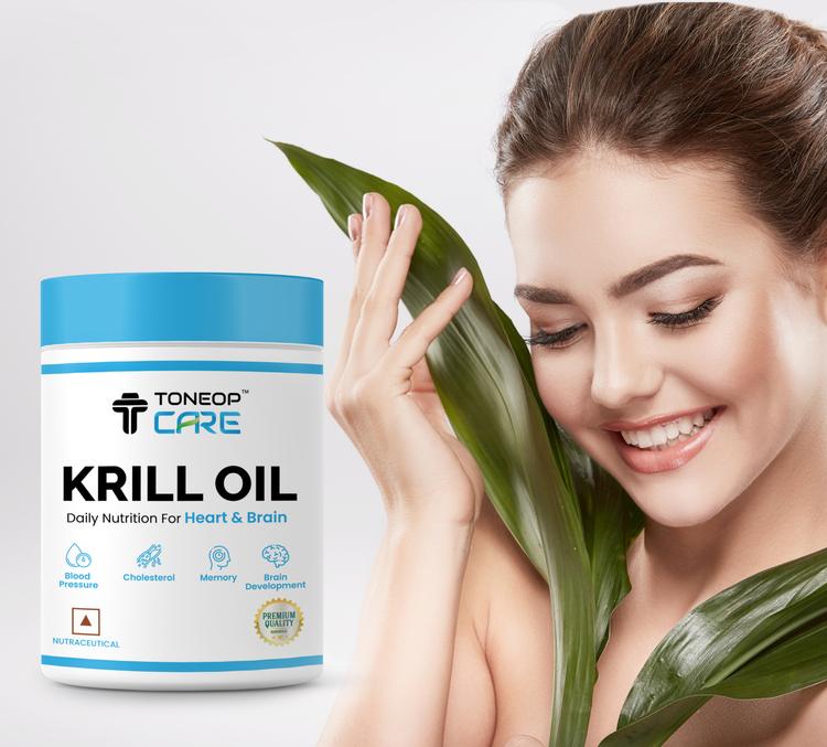 Krill oil capsule achieve radiant skin