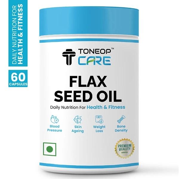 Flaxseed oil capsules front view